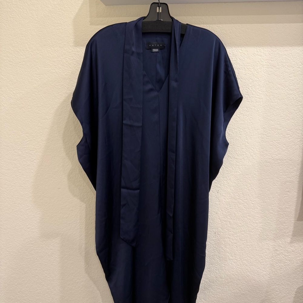 Elegant Navy Maternity Dress - Picture 6 of 7